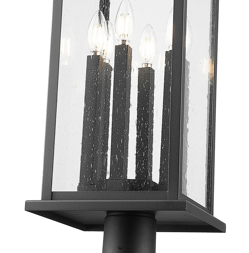 Z-Lite 5017PHXLR-564P-BK Six Light Outdoor Post Mounted Fixture, Black
