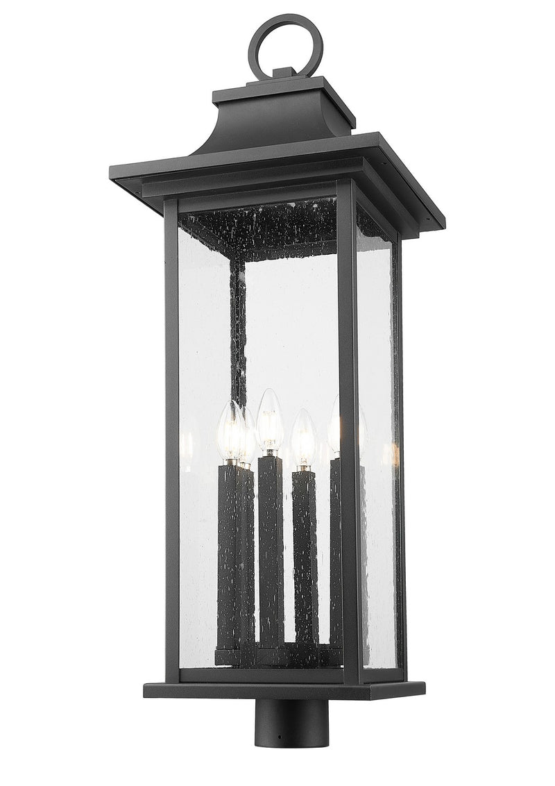 Z-Lite 5017PHXLR-BK Six Light Outdoor Post Mount Fixture, Black