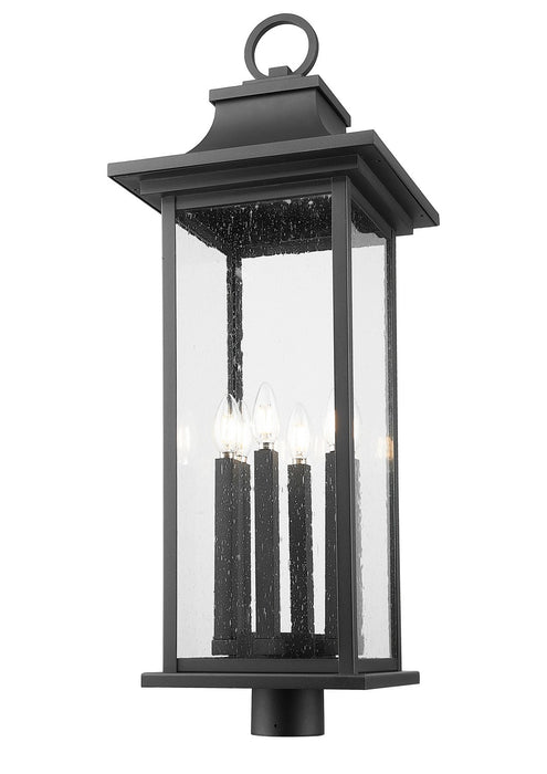 Z-Lite 5017PHXLR-BK Six Light Outdoor Post Mount Fixture, Black