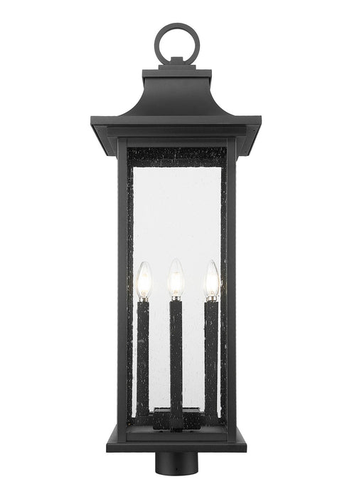 Z-Lite 5017PHXLR-BK Six Light Outdoor Post Mount Fixture, Black