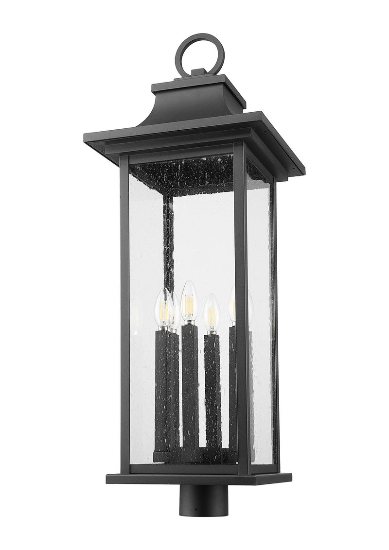 Z-Lite 5017PHXLR-BK Six Light Outdoor Post Mount Fixture, Black