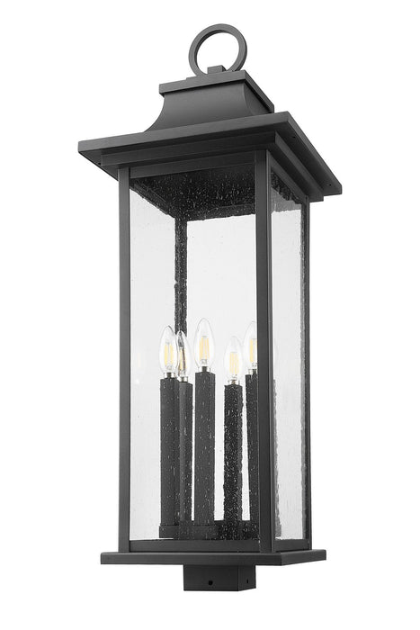 Z-Lite 5017PHXLS-BK Six Light Outdoor Post Mount Fixture, Black