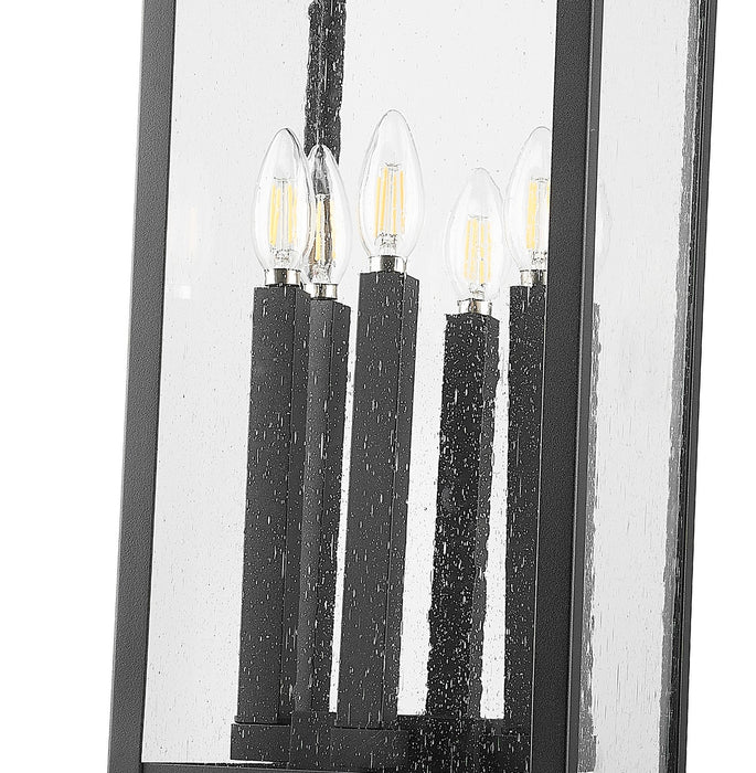 Z-Lite 5017PHXLS-SQPM-BK Six Light Outdoor Pier Mounted Fixture, Black