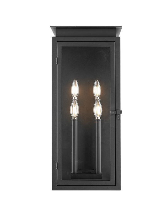 Z-Lite 5018B-BK Four Light Outdoor Wall Light, Black