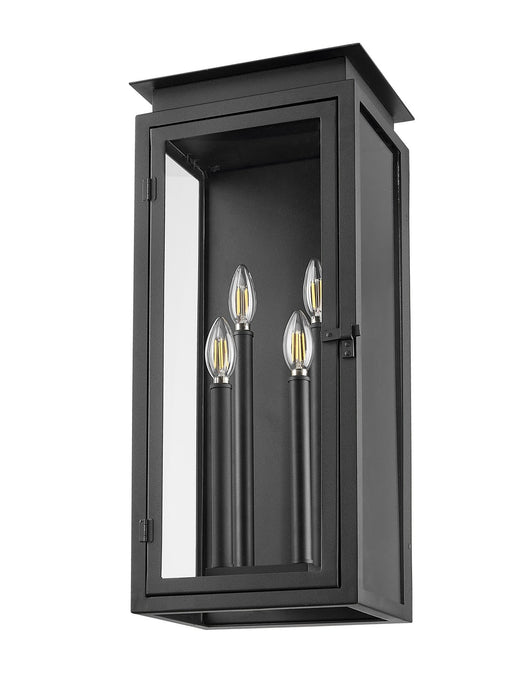 Z-Lite 5018B-BK Four Light Outdoor Wall Light, Black