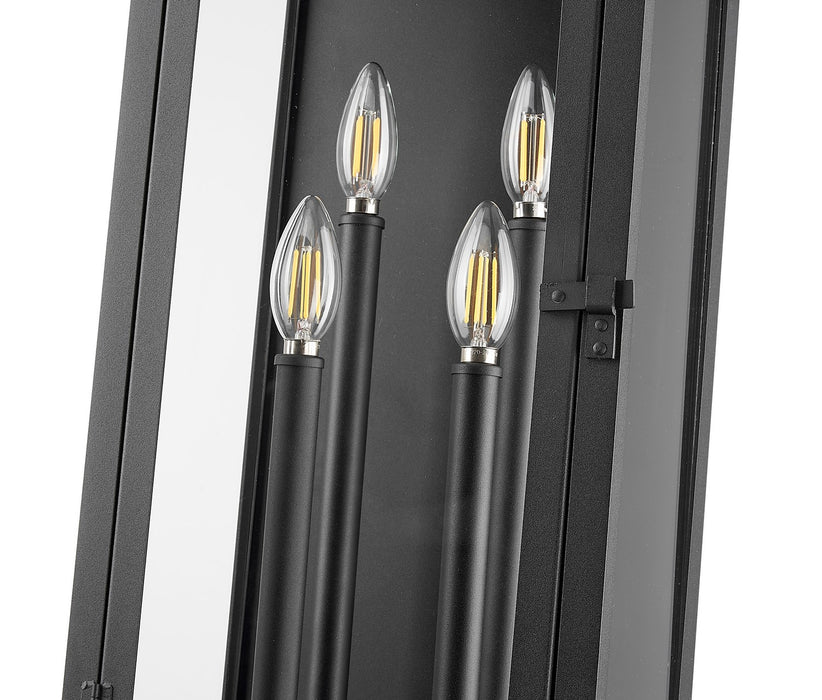 Z-Lite 5018B-BK Four Light Outdoor Wall Light, Black