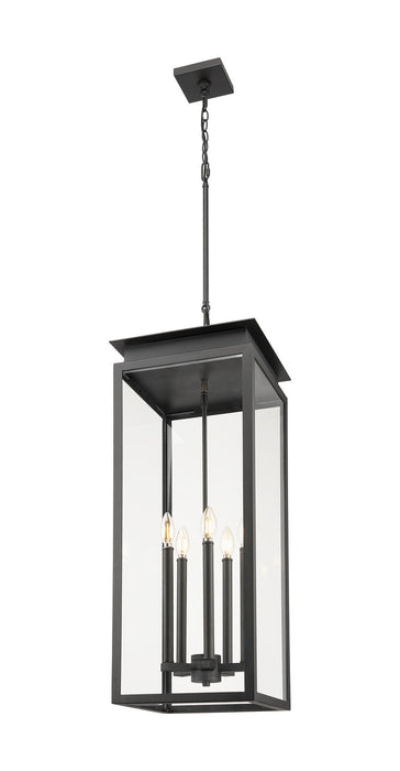 Z-Lite 5018CHXL-BK Five Light Outdoor Chain Mount Ceiling Fixture, Black