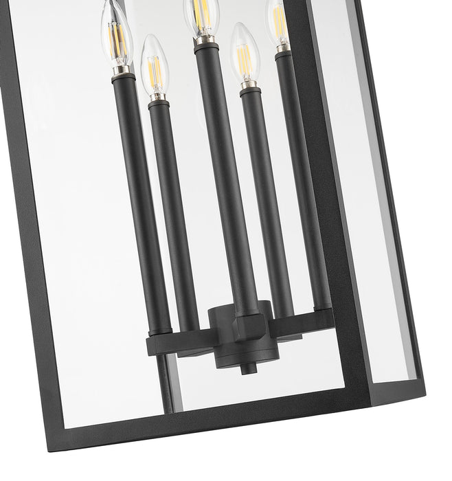 Z-Lite 5018CHXL-BK Five Light Outdoor Chain Mount Ceiling Fixture, Black