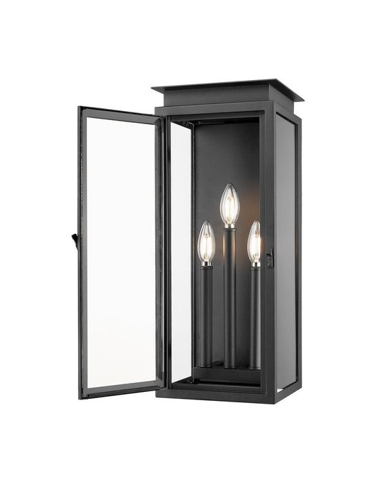Z-Lite 5018M-BK Three Light Outdoor Wall Light, Black