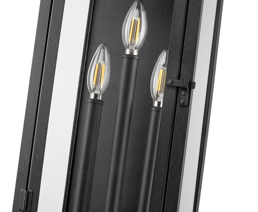 Z-Lite 5018M-BK Three Light Outdoor Wall Light, Black