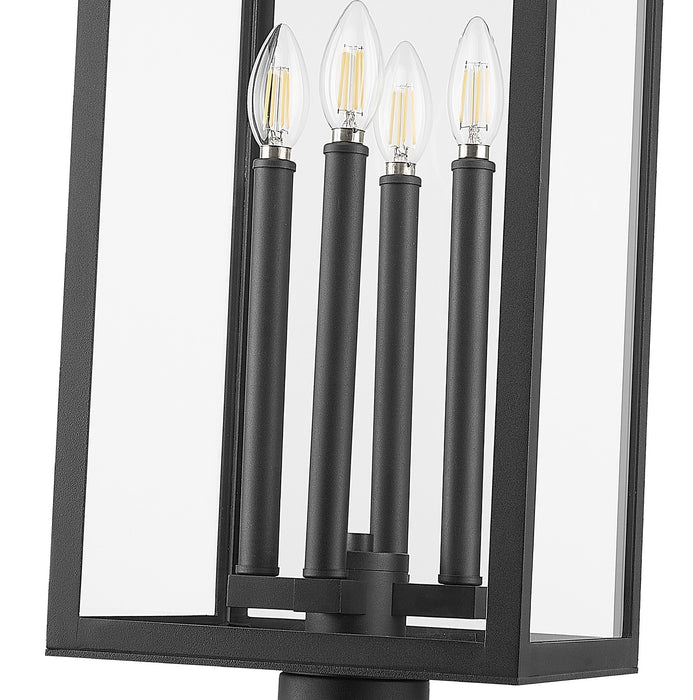 Z-Lite 5018PHBR-BK Four Light Outdoor Post Mount Fixture, Black