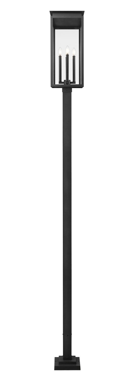 Z-Lite 5018PHBS-536P-BK Four Light Outdoor Post Mounted Fixture, Black