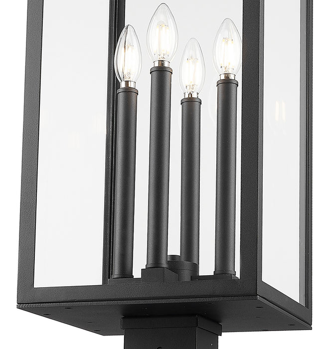 Z-Lite 5018PHBS-536P-BK Four Light Outdoor Post Mounted Fixture, Black