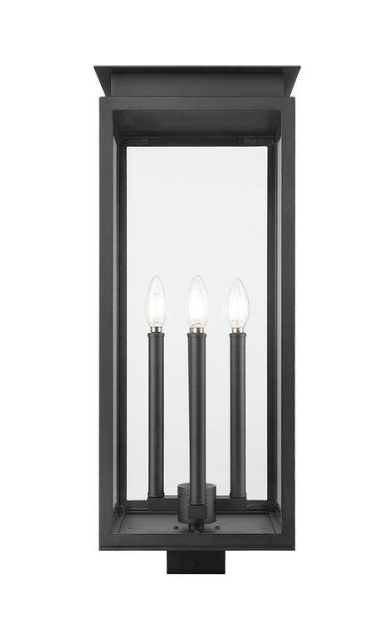 Z-Lite 5018PHBS-BK Four Light Outdoor Post Mount Fixture, Black