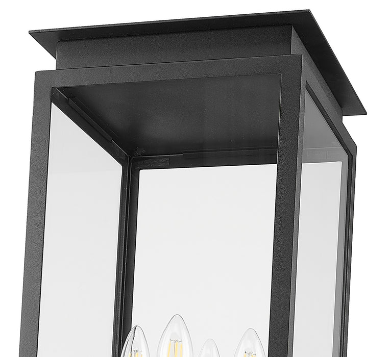 Z-Lite 5018PHBS-BK Four Light Outdoor Post Mount Fixture, Black
