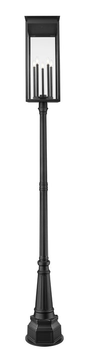 Z-Lite 5018PHXLR-564P-BK Five Light Outdoor Post Mounted Fixture, Black