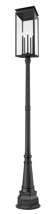 Z-Lite 5018PHXLR-564P-BK Five Light Outdoor Post Mounted Fixture, Black