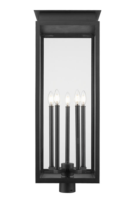 Z-Lite 5018PHXLR-BK Five Light Outdoor Post Mount Fixture, Black