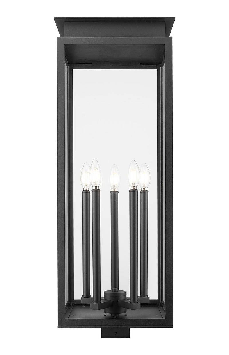 Z-Lite 5018PHXLS-BK Five Light Outdoor Post Mount Fixture, Black