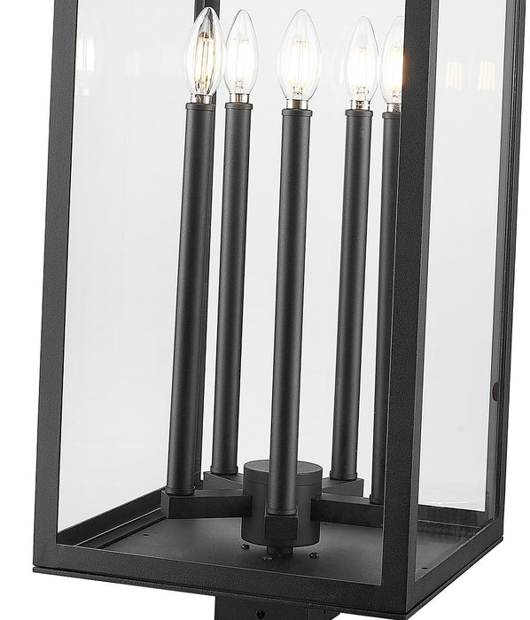 Z-Lite 5018PHXLS-BK Five Light Outdoor Post Mount Fixture, Black