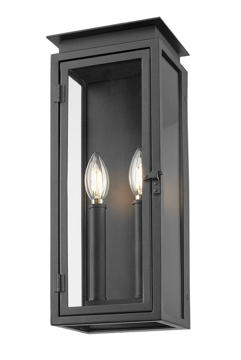 Z-Lite 5018S-BK Two Light Outdoor Wall Sconce, Black