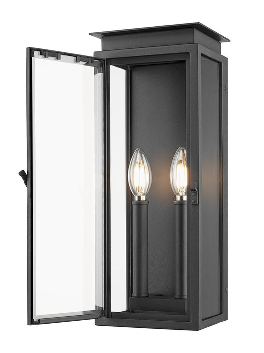 Z-Lite 5018S-BK Two Light Outdoor Wall Sconce, Black