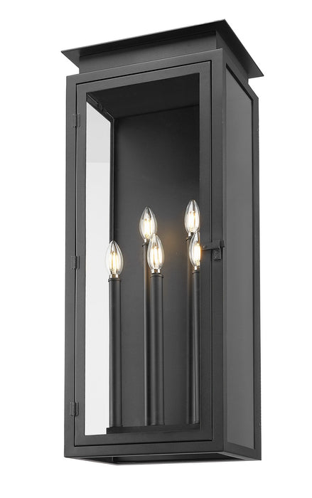 Z-Lite 5018XL-BK Five Light Outdoor Wall Light, Black