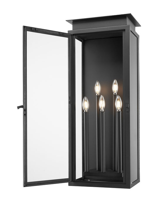 Z-Lite 5018XL-BK Five Light Outdoor Wall Light, Black