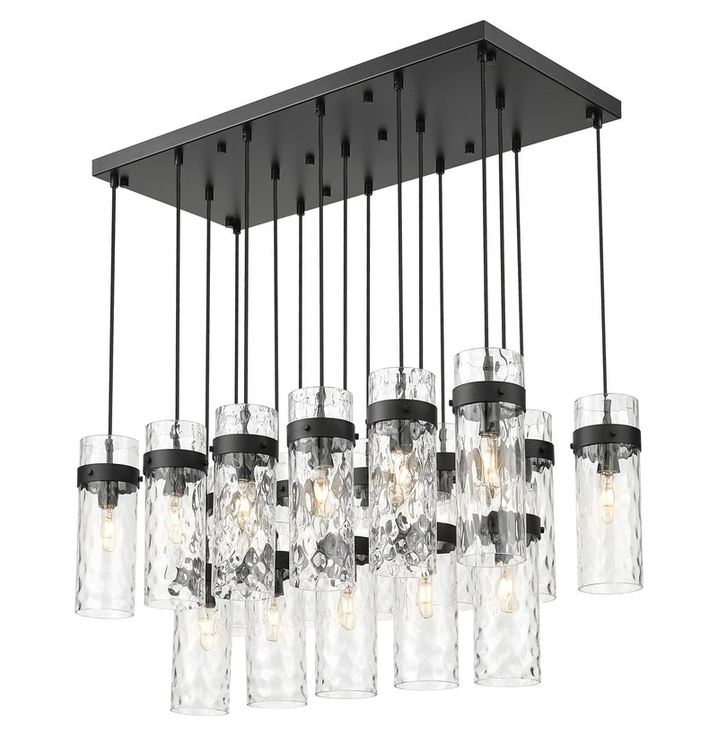 Z-Lite 7002P5-17L-MB 17 Light Linear Chandelier, Matte Black