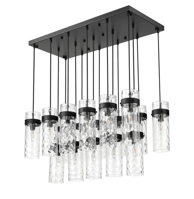 Z-Lite 7002P5-17L-MB 17 Light Linear Chandelier, Matte Black