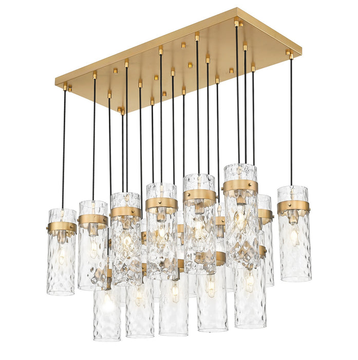 Z-Lite 7002P5-17L-RB 17 Light Linear Chandelier, Rubbed Brass