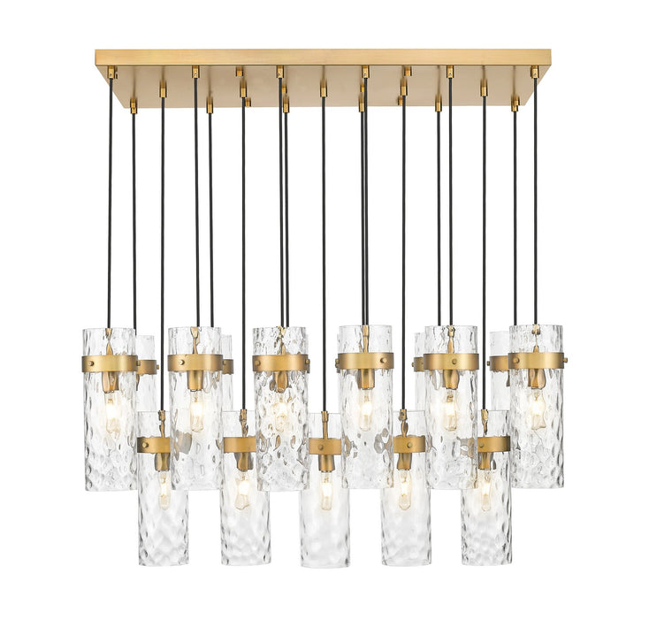 Z-Lite 7002P5-17L-RB 17 Light Linear Chandelier, Rubbed Brass