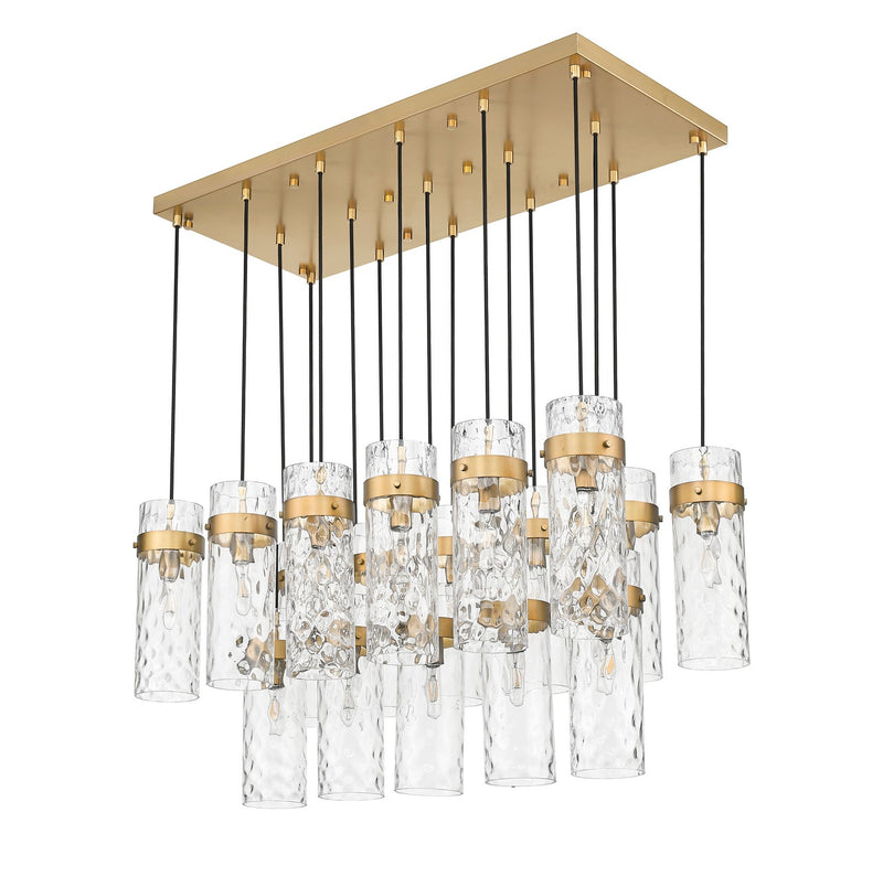 Z-Lite 7002P5-17L-RB 17 Light Linear Chandelier, Rubbed Brass