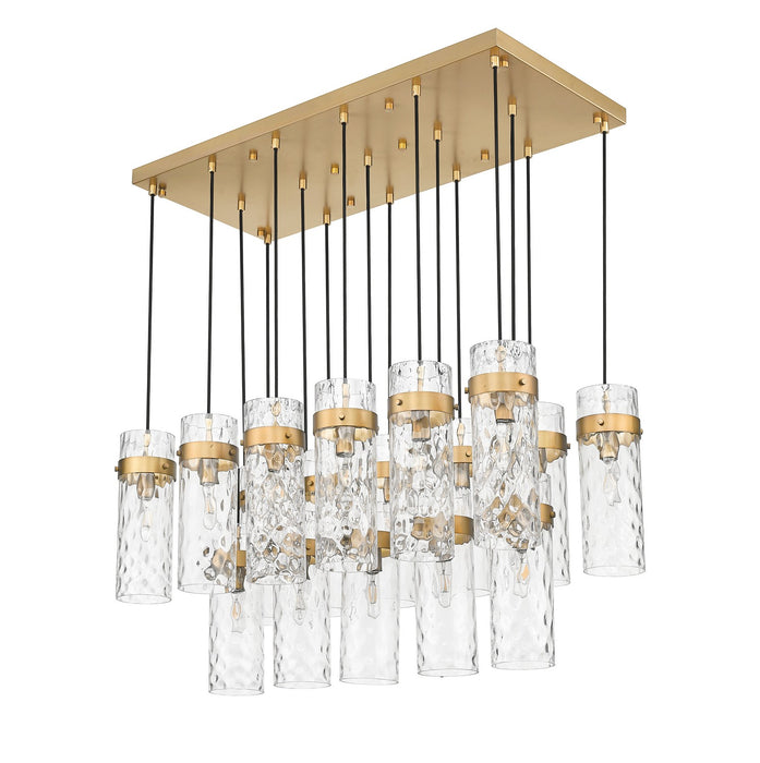 Z-Lite 7002P5-17L-RB 17 Light Linear Chandelier, Rubbed Brass