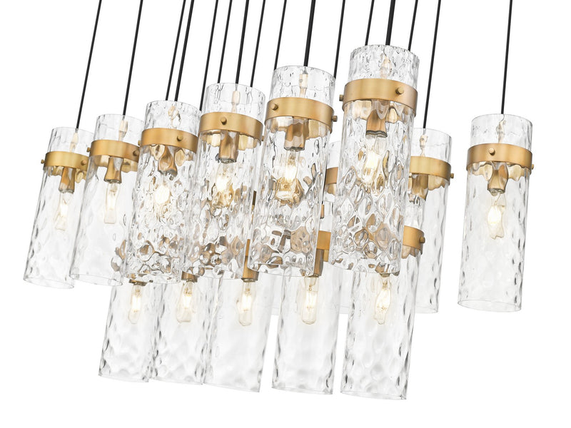 Z-Lite 7002P5-17L-RB 17 Light Linear Chandelier, Rubbed Brass