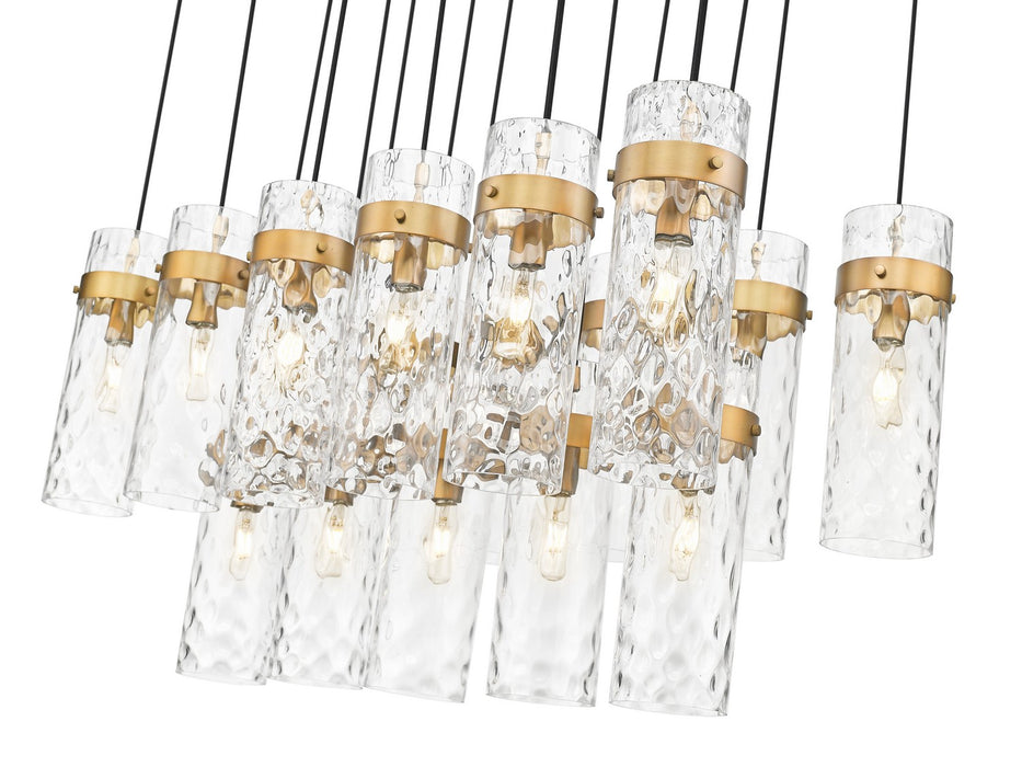 Z-Lite 7002P5-17L-RB 17 Light Linear Chandelier, Rubbed Brass