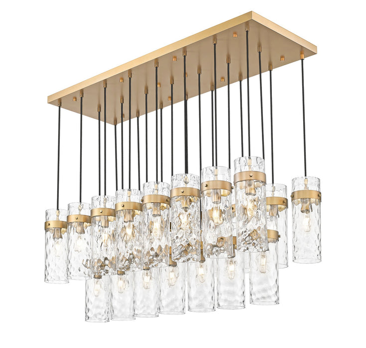 Z-Lite 7002P5-23L-RB 23 Light Linear Chandelier, Rubbed Brass