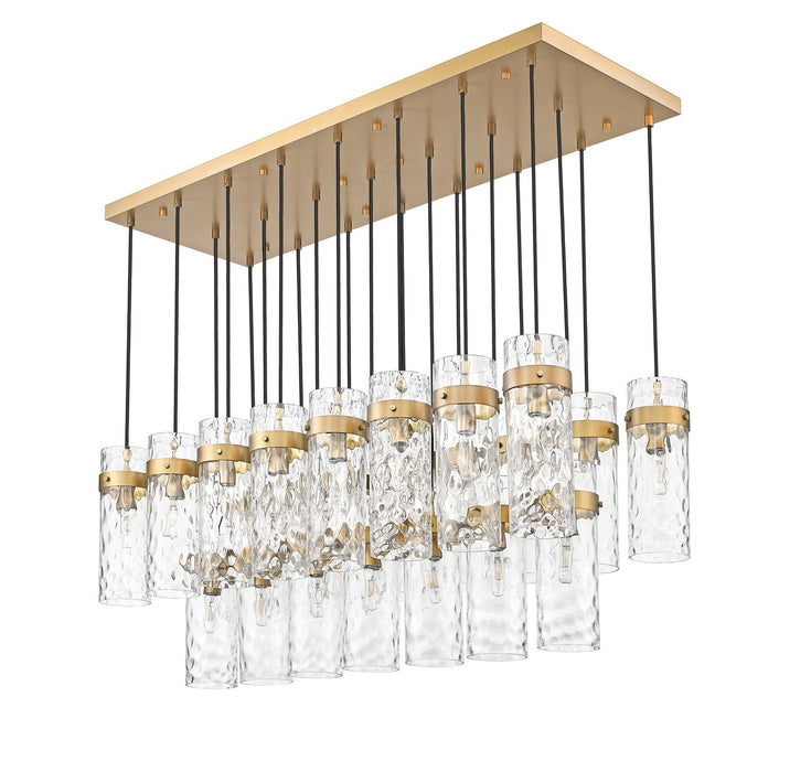 Z-Lite 7002P5-23L-RB 23 Light Linear Chandelier, Rubbed Brass