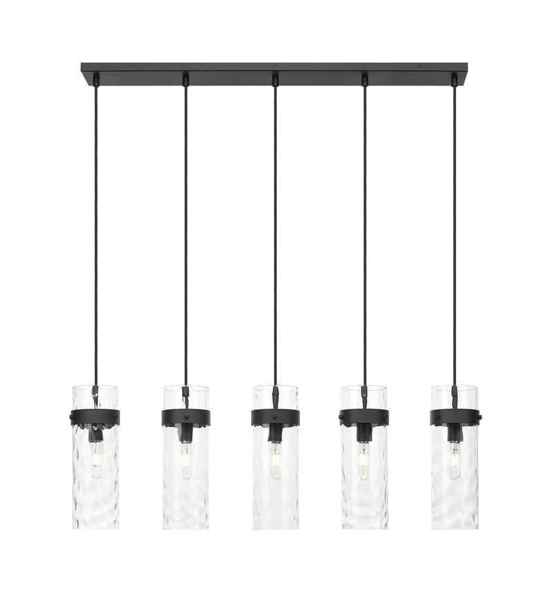 Z-Lite 7002P5-5L-MB Five Light Linear Chandelier, Matte Black