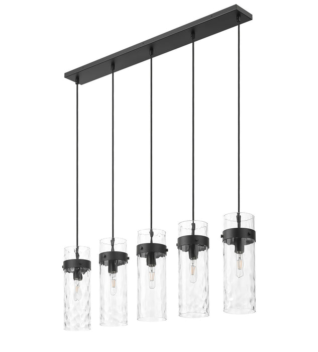 Z-Lite 7002P5-5L-MB Five Light Linear Chandelier, Matte Black
