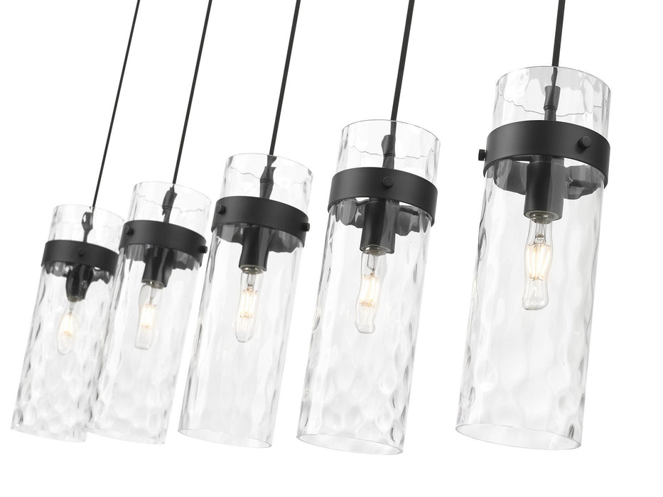 Z-Lite 7002P5-5L-MB Five Light Linear Chandelier, Matte Black