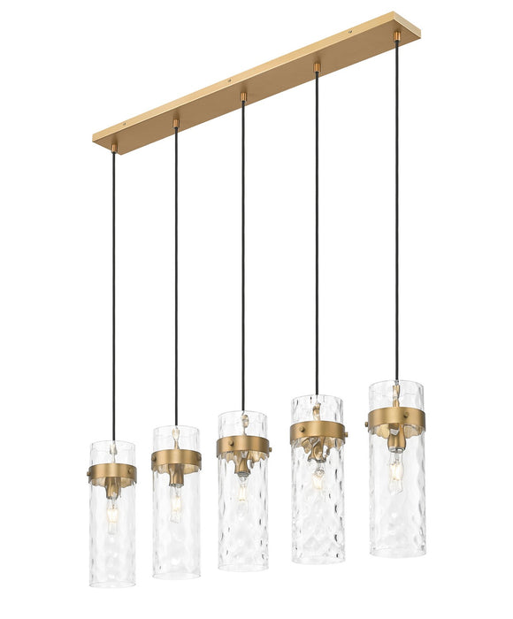 Z-Lite 7002P5-5L-RB Five Light Linear Chandelier, Rubbed Brass