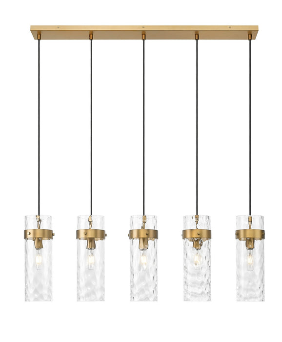Z-Lite 7002P5-5L-RB Five Light Linear Chandelier, Rubbed Brass