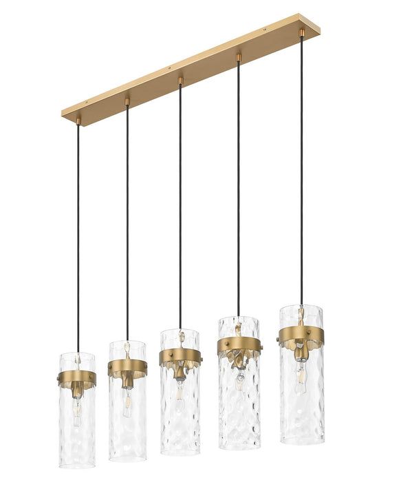 Z-Lite 7002P5-5L-RB Five Light Linear Chandelier, Rubbed Brass