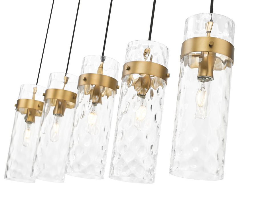 Z-Lite 7002P5-5L-RB Five Light Linear Chandelier, Rubbed Brass
