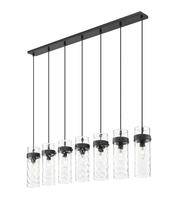 Z-Lite 7002P5-7L-MB Seven Light Linear Chandelier, Matte Black