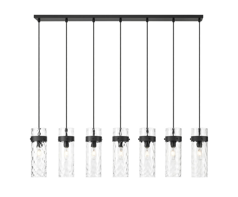Z-Lite 7002P5-7L-MB Seven Light Linear Chandelier, Matte Black