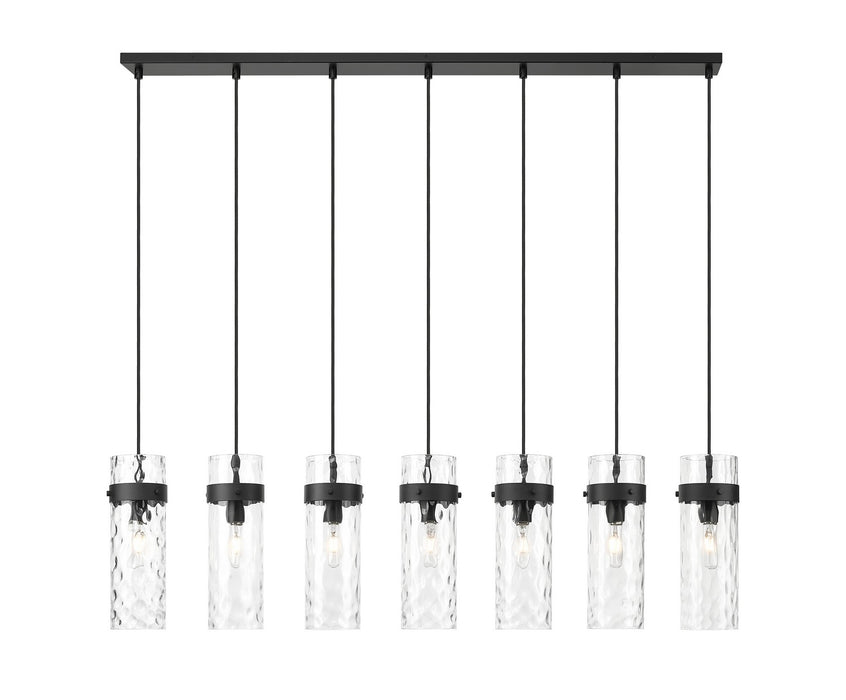 Z-Lite 7002P5-7L-MB Seven Light Linear Chandelier, Matte Black
