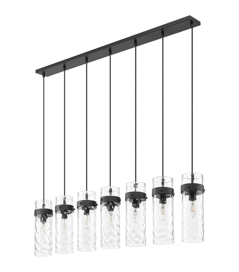 Z-Lite 7002P5-7L-MB Seven Light Linear Chandelier, Matte Black