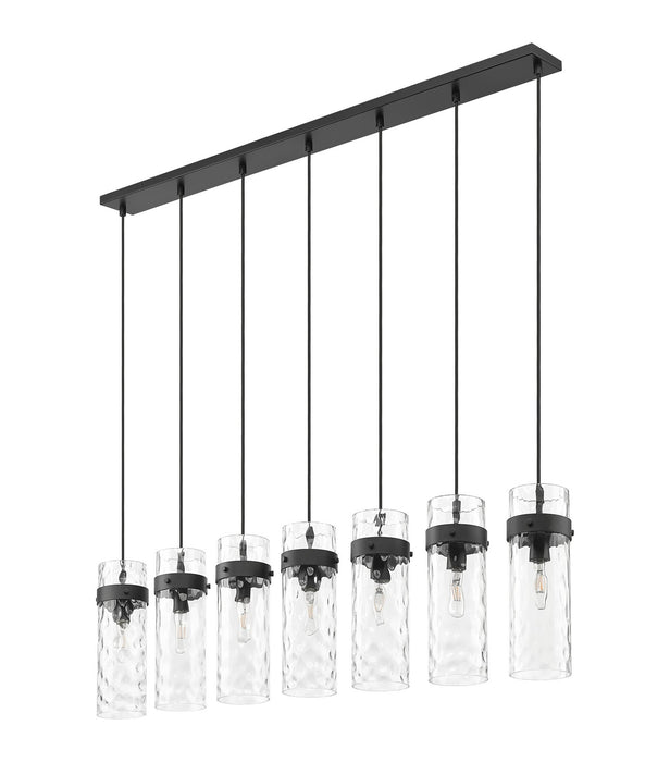 Z-Lite 7002P5-7L-MB Seven Light Linear Chandelier, Matte Black